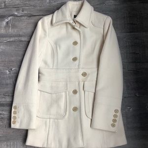 J Crew Wool Coat Ivory Womens Size 4